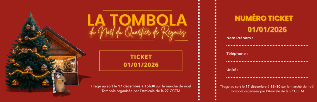 Tickets pour la tombola de la CCTM