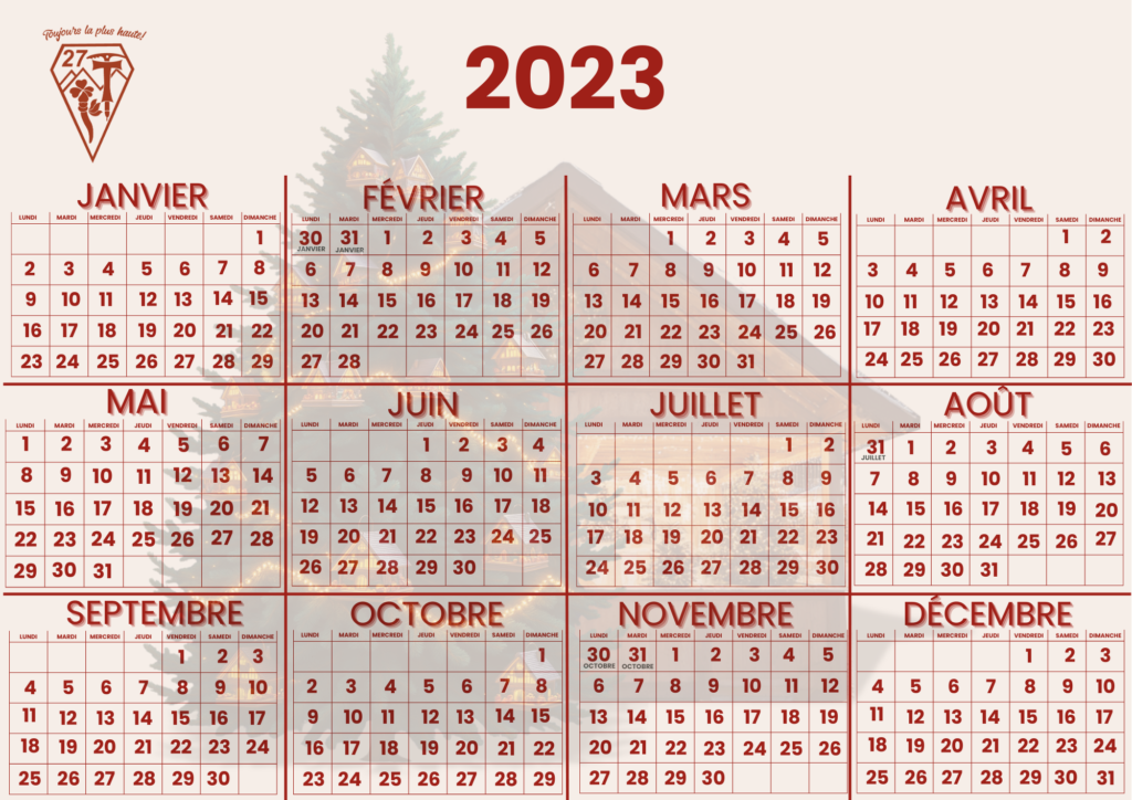 Calendrier 2023 - Concept