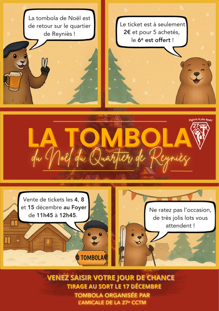 Flyer BD recto pour la tombola de la CCTM