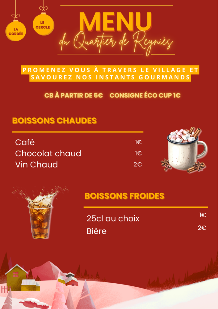 Retrouvez le menu proposé pour l'évènement.